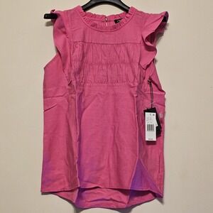 APNY Women's Blouse Top Size Small Fits 4 And 6 Sleeveless Pink Pullover New Tag